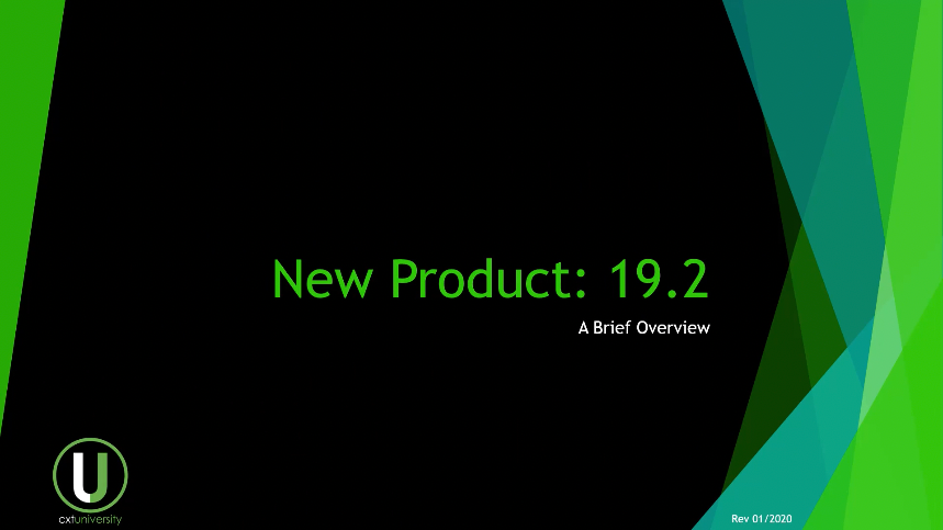 New Product 19.2 - Jan 2020